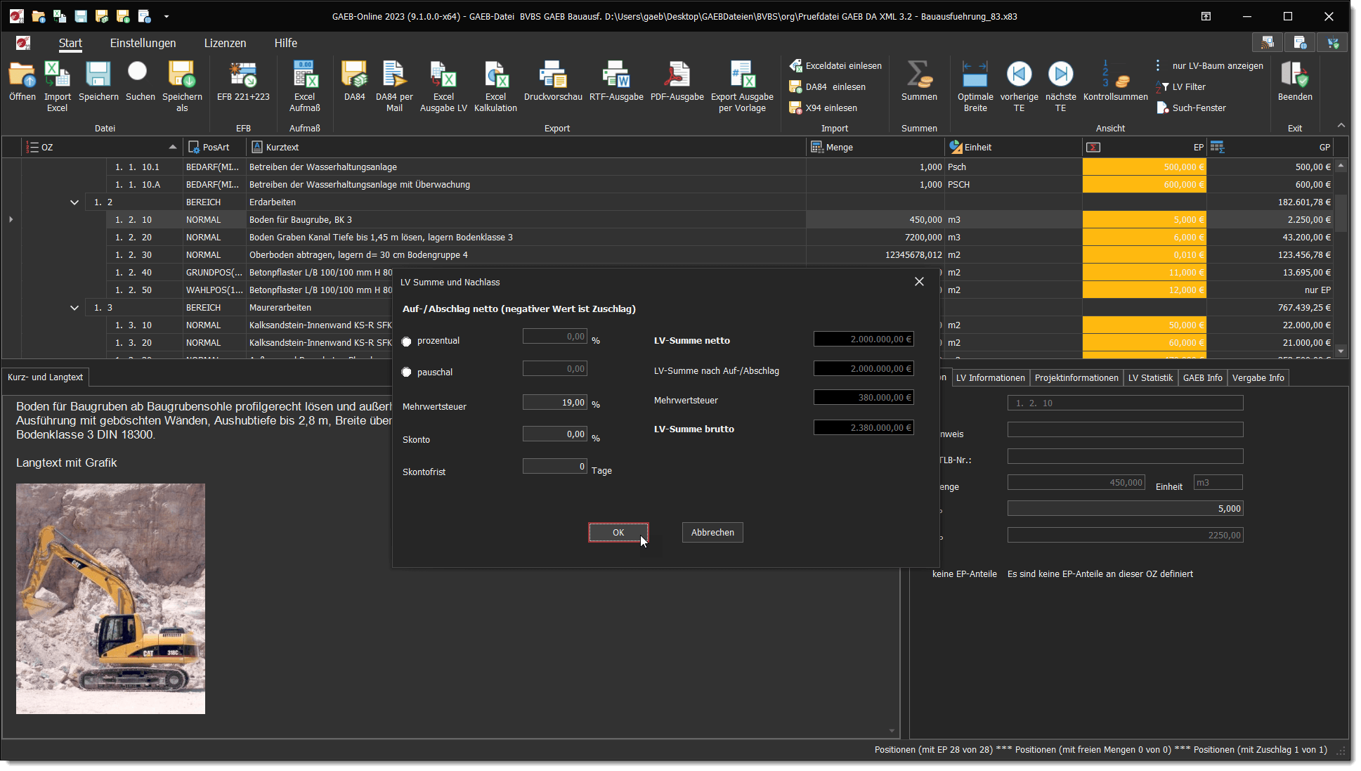 Darkmode in GAEB-Online 2025
